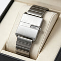 2026 New Square Unisex Creative No Hand Simple Retro Watch Women Date Steel Band Cross-Border Hit Lot