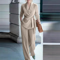 Fall Casual Fashion Tie-Front Pants + Top 2-Piece Set