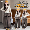 Girls' Cartoon Print Tee & Wide-Leg Pants Set