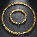 Cross-Border Bold Gold Twist Chopin Chain Necklace Bracelet Set Men Trendy Thick Style Metal Jewelry