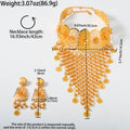 Dubai Imperial Breeze Gold Round Bead Fringe Flower Retro Light Luxury Niche Design Statement Necklace Earrings Set