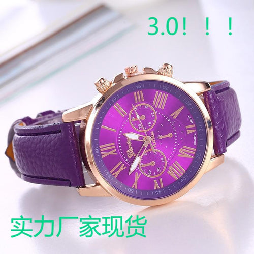 Export Fashionable watch Belt Women Watch Women Multi-Color Leather Band Rose Gold Quartz Watch Overseas Wholesale Watch