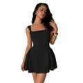 Women's Square Neck Sleeveless Slim Mini Dress