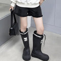Girls' Off-Shoulder Print Hoodie Raw Edge Shorts Set