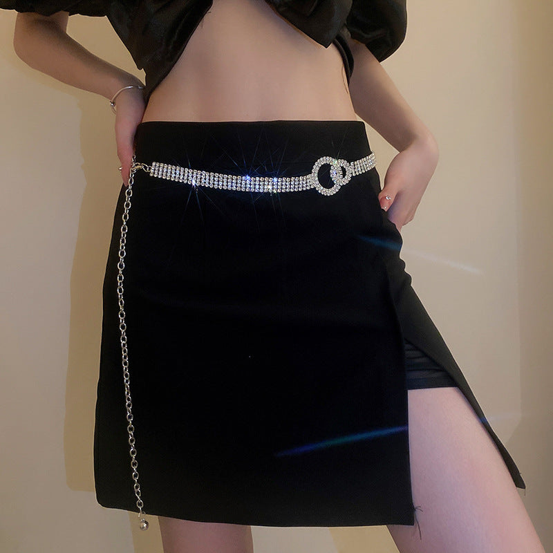 Rhinestone Geometric Body Chain – Layered Back Jewelry - view 12