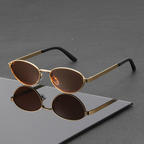 New Oval Round Sunglasses Sun-Proof Trendy Fashionable Sunglasses Personality Versatile Influencer Style Premium Sunglasses
