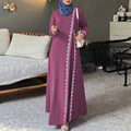 Women's Fall Casual Long Sleeve Patchwork Lace Trim Loose Dress 2026 - Blue