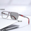 Light Feel Photochromic Prescription Glasses Spring Temple Frame Plano Non-Slip Glasses Frame Overseas Anti-Blue-Light Myopia Glasses