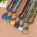 Western Retro Bohemian Ethnic Teardrop Cutout Flower Pendant Necklace Fashionable Personality Woven Sweater Chain