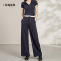 Summer Korean Casual Drapey Wide Leg Pants + Pants + Top Set