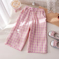 Girls' Plaid Wide-Leg Pants - Trendy Young Girls