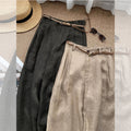 Summer Casual Slimming Linen High Waist Straight Leg Wide Leg Pants + Pants
