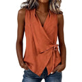Spring-Summer Casual Sleeveless Tie-Front Shirt