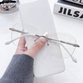 New Rimless Anti-Blue Plano Pure Seduction Starry Sky Photochromic Glasses Women Artsy Bare Face Big Frame Plano