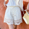 Women's Summer Elegant Linen Embroidered Hollow-Out Skirt + Top Set 2026 - Tencel