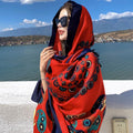 Women's Ethnic Shawl + Cape 2026 - Red