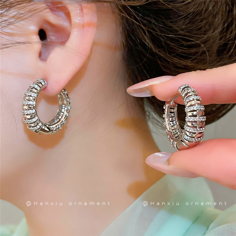 18K Gold-Plated Zircon Hoop Earrings - view 3