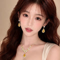 Longines Lira Super Sparkle Full Diamond Teardrop Draped Jewelry Set Imperial Breeze Luxury Necklace Light Luxury Niche Necklace Women