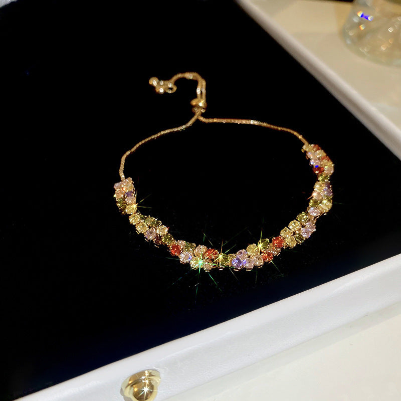 Zircon Iris Flower Cross Bracelet - view 7