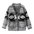 Girls' Fair Isle Fringe Knit Cardigan