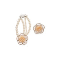 Silver Hands Resin Rhinestone Flower Pearl Bracelet Stud Personality Statement Exquisite Earrings Light Luxury Premium Earrings Women