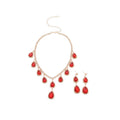 Mist Wild Brown Light Super Sparkle Full Diamond Teardrop Fringe Jewelry Set Wedding Banquet Clavicle Chain Light Luxury Niche Necklace