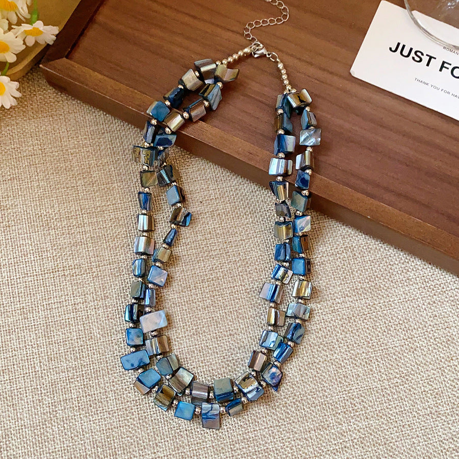 Vintage Double-Layer Shell Beaded Necklace - view 6