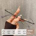 Beesfen 30920Y Premium Bare Face Book Nerd Glasses Clear Cold Feel Ultra-Light Pure Titanium Cat-Eye Glasses Frame Wholesale