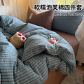 双层纱床上四件套2026新款床单被套罩单人学生宿舍床上用品三件套