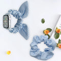 For applewatch Apple Samsung Printed Large Cord Bow Ear Plaid Stretch Hair Tie Band Set