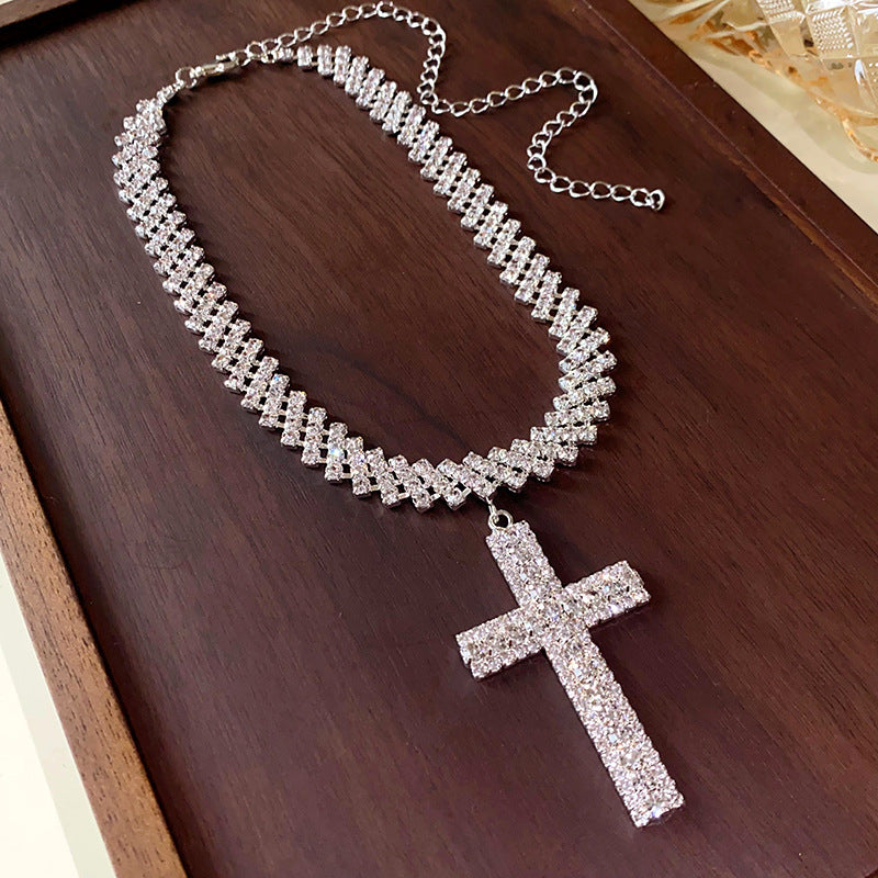 Silver-Tone Metal Cross Layered Necklace - view 12