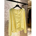 Women's Summer Long Sleeve V-Neck Sun-Protection Loose Cardigan + Shirt 2026