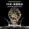 POEDAGAR Self-Winding Mechanical Watch New Waterproof Glow Belt Mens Watch Live Export Bestseller Watch