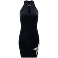 Sexy Nightclub Modified Cheongsam Bodycon Short Dress with Side Slit
