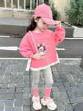 Girls' Tweed Style Big Flower Two-Piece Set - Korean Fall Trend