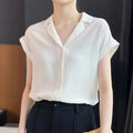 Summer Fashion Slimming Short Sleeve Lapel Collar Cardigan + Shirt