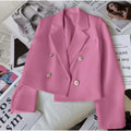 Women's Fall Korean Fashion Plus Size Loose Cropped Jacket + Top 2026 - Off White