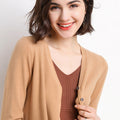 Women's Fall Korean Fashion V-Neck Cropped Knit Top + Cardigan 2026 - White
