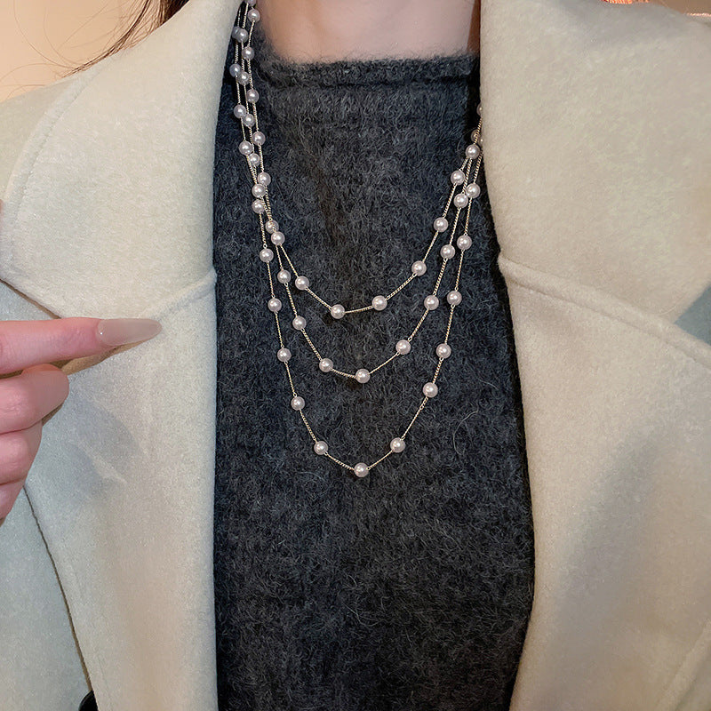 Long Pearl Sweater Chain Necklace - view 10