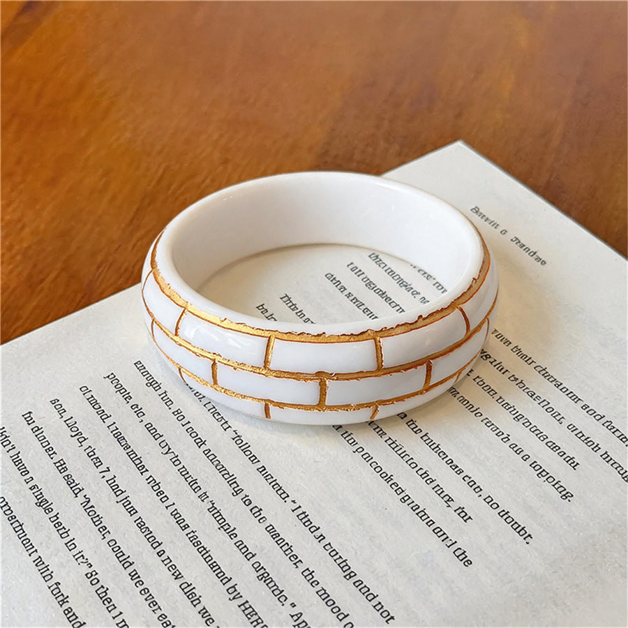 Geometric Textured Resin Bangle Bracelet - view 6