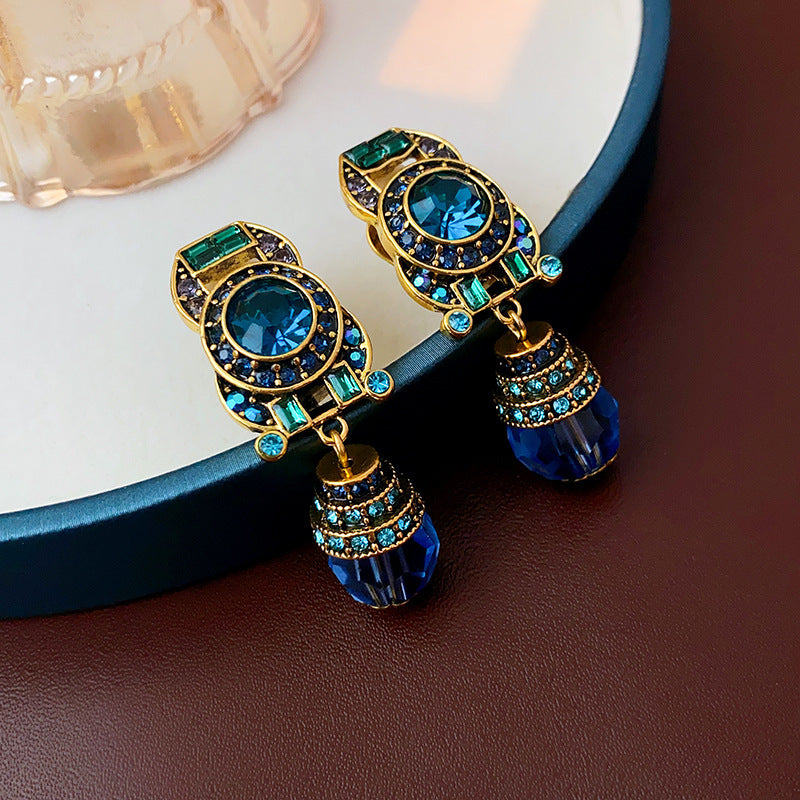 Vintage Rhinestone Butterfly Stud Earrings - view 6