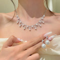 Dazzling of Love _ French K Gold Breeze Pearl Necklace Earrings Set 2026 New Premium Clavicle Chain Choker