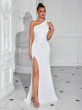 Women's One-Shoulder Premium Evening Gown