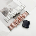 For apple iwatch Watch Band Overseas Layered Combo Crease Color Ding Shiny Thread Satin Stretch Large Scrunchie Apple Band