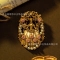 Vintage Accessory Summer New Heavy-Duty Creative Necklace Brooch 2-in-1 Western Artsy Retro Jewelry Set