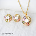 Fresh Sweet Colorful Cubic Zirconia Flower Stud Korean Style Fashionable Earrings Women Light Luxury Premium Versatile Spring/Summer Earrings