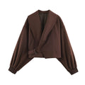 Lapel Collar Cropped Jacket