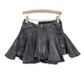 Patchwork Pleated Ruffle Skirt + Short Skirt