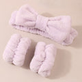 Overseas Bow Headband Hair Tie Hand Wrist Strap Magnetic Washed Face Wrist Strap Solid Plush Headband Custom Wholesale