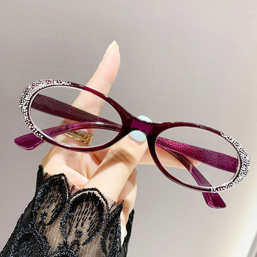 Anti-Blue-Light Reading HD Rhinestone Women Fashionable Small-Frame Light Luxury Elderly Reading Glasses Wholesale Elderly Reading Glasses